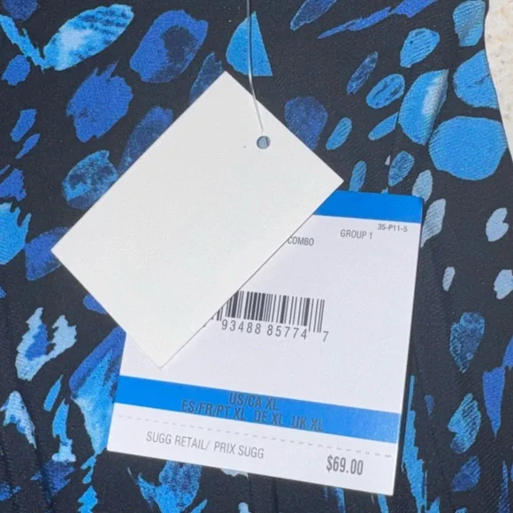 NWT Kasper Blue & Black Abstract A-Line Skirt | New With Tags | Women’s - Picture 3 of 4